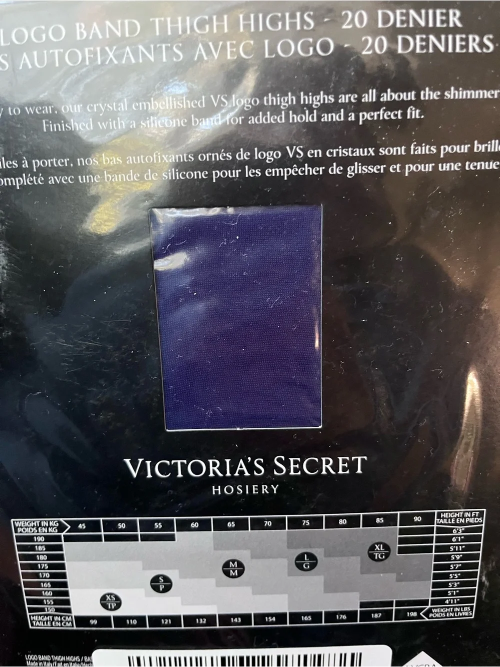 Victoria's Secret blue Sheer Thigh Highs with Logo Band